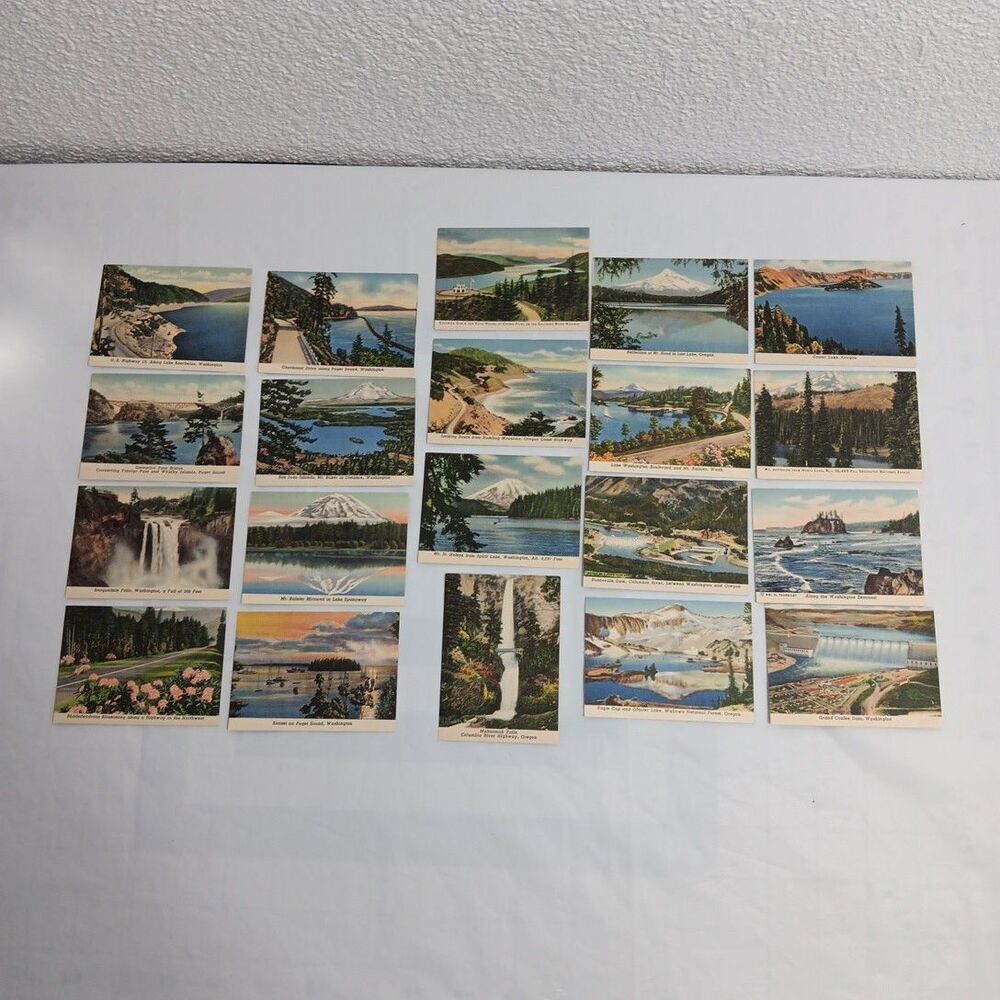 California & Washington Picture Tourist Cards 3.5" x 2.5" Souvenir Mt. St Helens